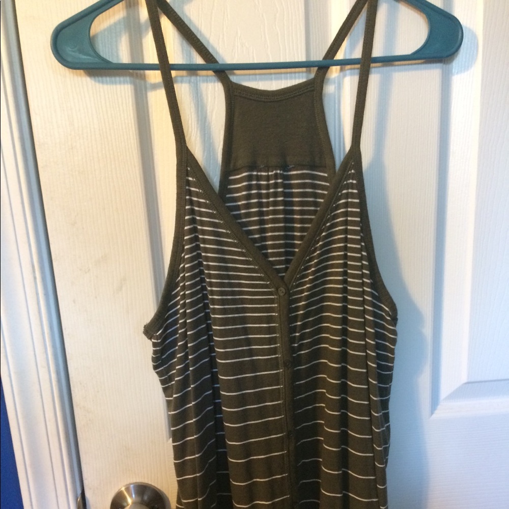 Button down stripped tank top